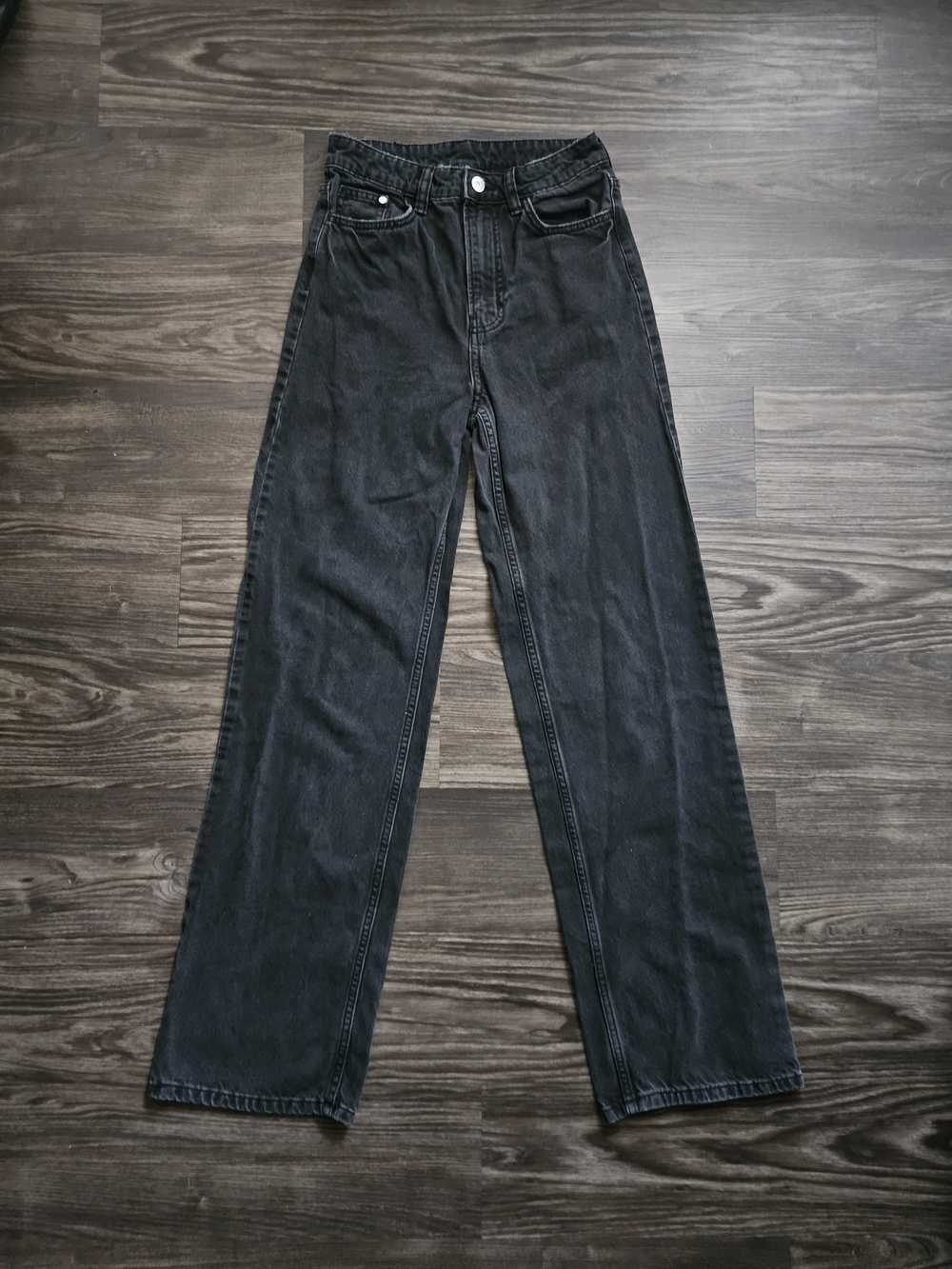 Womens Black Ultra High Rise Straight Jeans